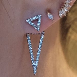 Silver Plated Triangle Stud Earrings